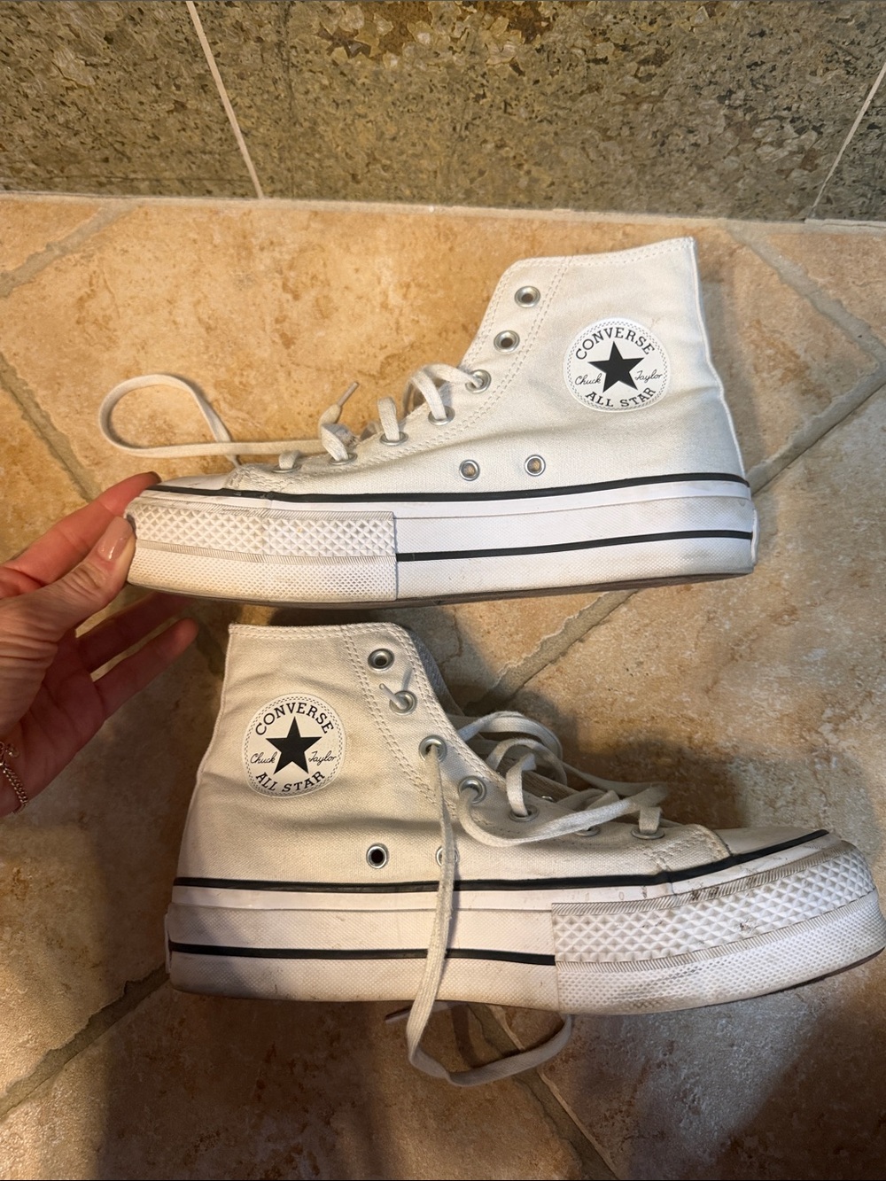 Converse White High-Top Platform Sneakers